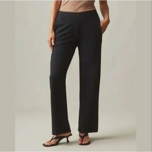 American Giant Black Ponte Pant Straight Leg Trousers Made in USA Size 12